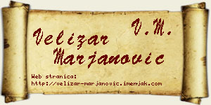 Velizar Marjanović vizit kartica